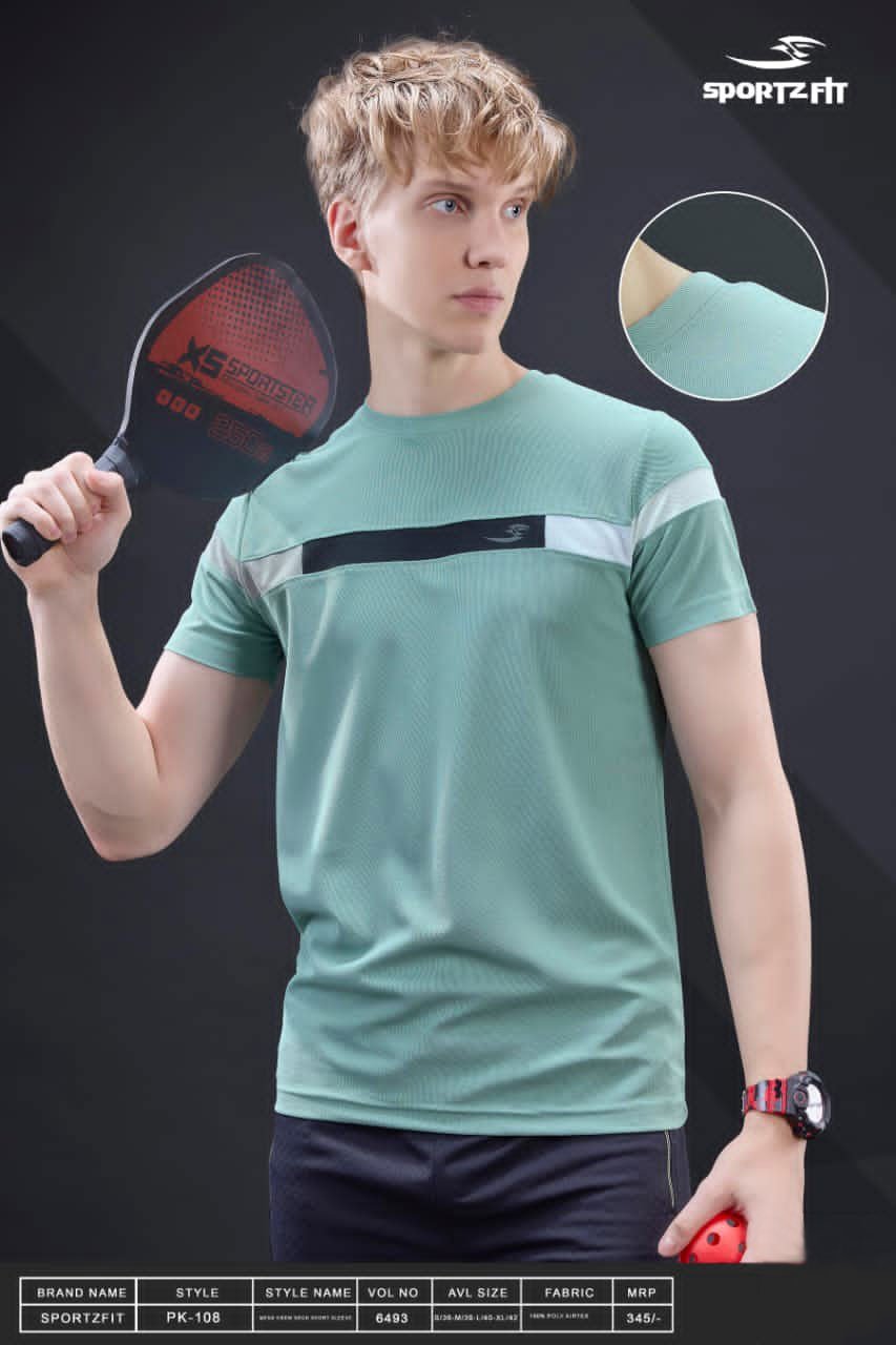 Men Round Neck T-Shirt  | Seafoam Green | M |  SBT55